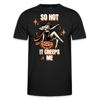 tellement chaud que ça me fait peur Lustiger Halloween Spruch - T-shirt sport Homme - noir - Devant - AI Model Male 178 dark (178cm)