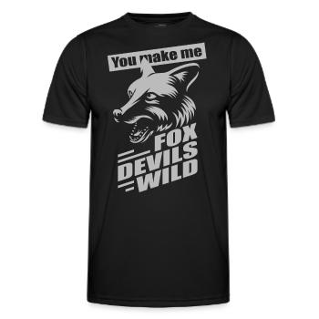 Fox Devils Wild FDW Fox Devil Wild Denglish - T-shirt sport Homme - noir - Devant - AI Model Male 178 dark (178cm)