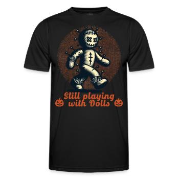 Poupée vaudou Creepy Party Design - T-shirt sport Homme - noir - Devant - AI Model Male 178 dark (178cm)