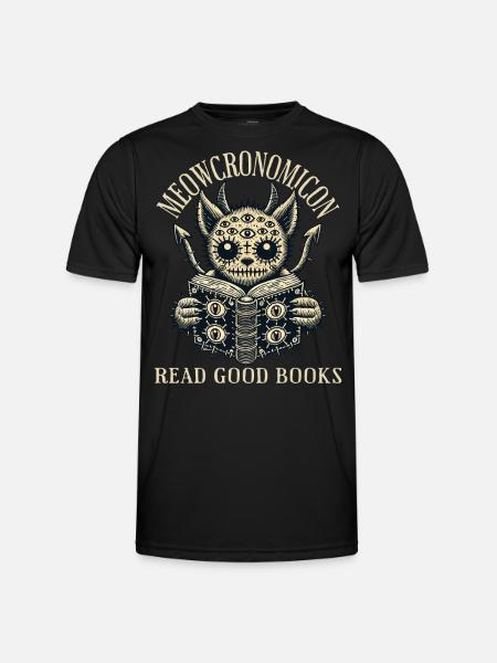 Meowcronomicon Read Good Books - Men's Functional T-Shirt - black