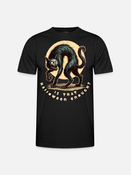 Is Halloween enough cat - Men's Functional T-Shirt - black