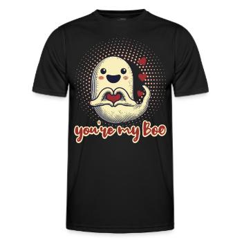 Tu es mon amour fantôme - T-shirt sport Homme - noir - Devant - AI Model Male 178 dark (178cm)