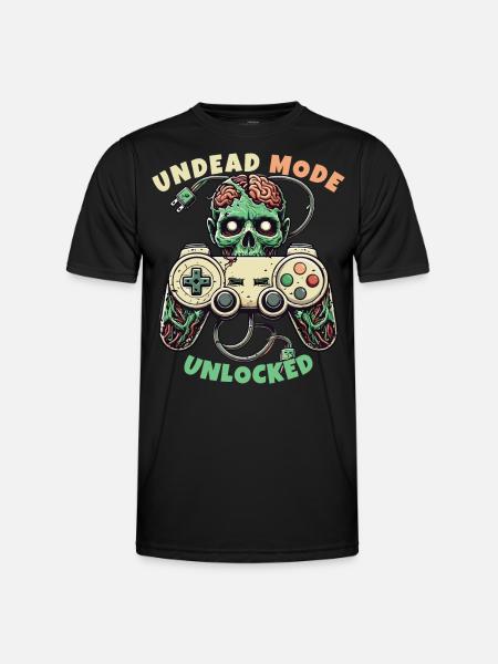 Zombie Gaming Controller: Undead Mode - Men's Functional T-Shirt - black