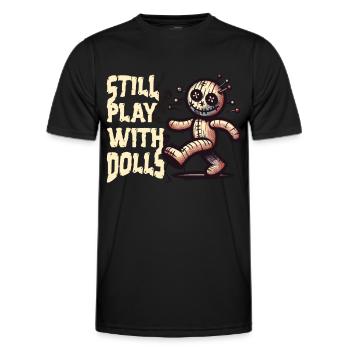 Toujours en train de jouer avec des poupées Poupée vaudou effrayante - T-shirt sport Homme - noir - Devant - AI Model Male 178 dark (178cm)