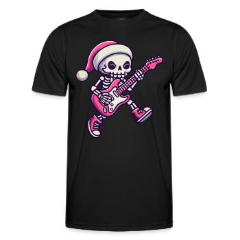 Skeleton With Guitar And Santa Hat Rocks - Men's Functional T-Shirt - black - Front - AI Model Male 178 dark (178cm)