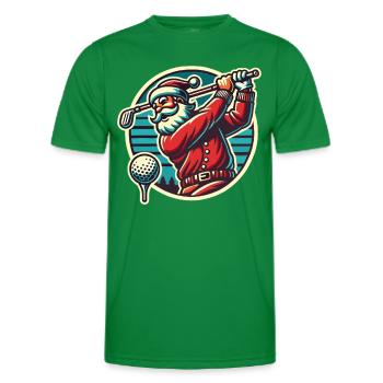 Golfspielender Weihnachtsmann Retro Stil - Männer Funktions-T-Shirt - Kelly Green - Vorne - AI Model Male 178 dark (178cm)