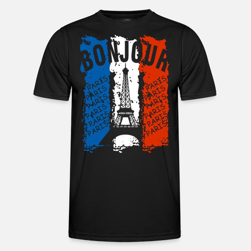 Flagge Frankreichs Männer Funktions-T-Shirt