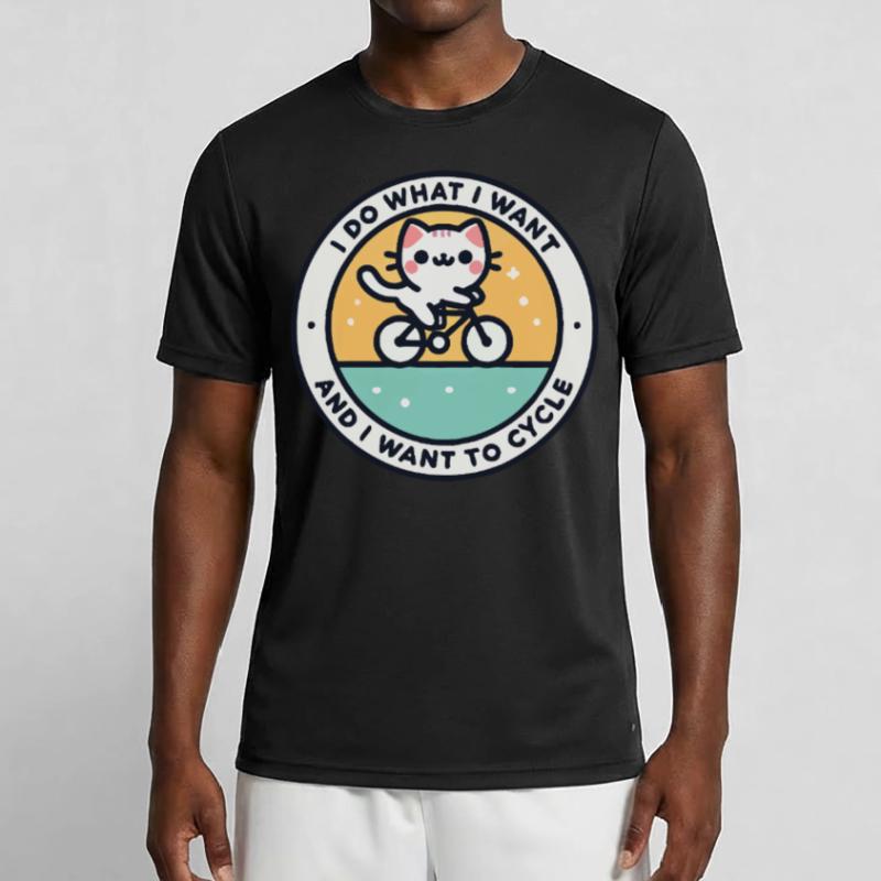 Chat autodéterminé à vélo avec déclaration T-shirt sport Homme