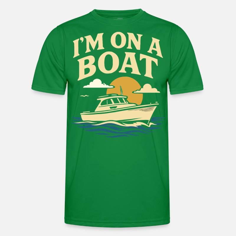 Ich Bin Auf Einem Boot Lustiger Spruch Kapitän Männer Funktions-T-Shirt