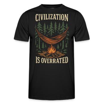Zivilisation Ist Überbewertet Prepper Überleben - Männer Funktions-T-Shirt - Schwarz - Vorne - AI Model Male 178 dark (178cm)