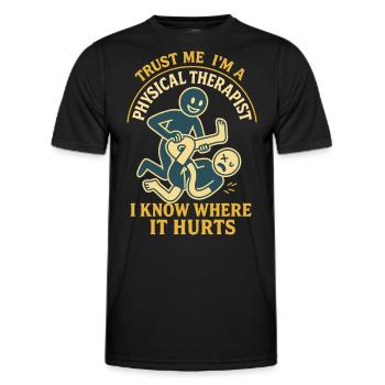 Physiotherapy Funny Trust Me - Men's Functional T-Shirt - black - Front - AI Model Male 178 dark (178cm)