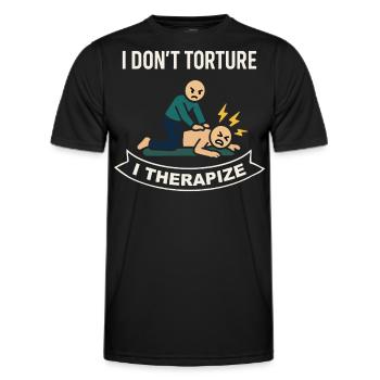 Physiotherapie Ich Quäle Nicht Ich Therapiere - Männer Funktions-T-Shirt - Schwarz - Vorne - AI Model Male 178 dark (178cm)