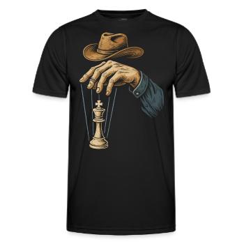 Schachspieler Schachkönig Marionette - Männer Funktions-T-Shirt - Schwarz - Vorne - AI Model Male 178 dark (178cm)