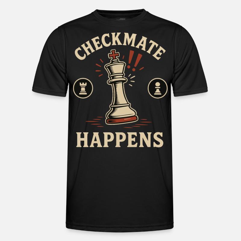 Le jeu d’échecs Checkmate Happens - T-shirt sport Homme - noir