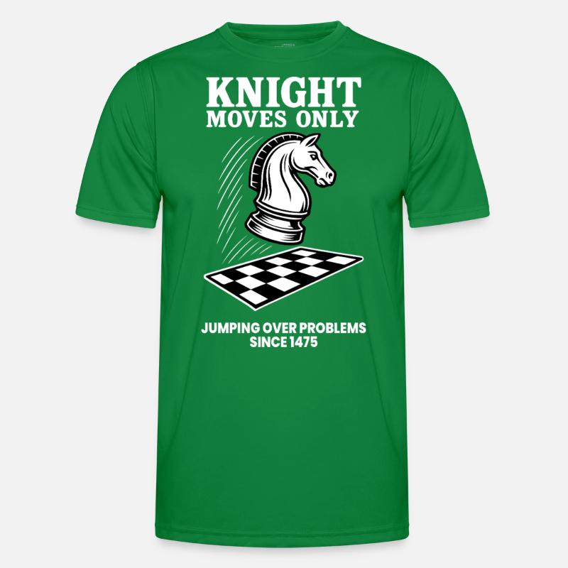Ritter Bewegt Sich Nur Springend Über Probleme Männer Funktions-T-Shirt
