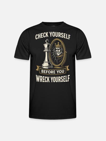 chess player board check yourself, - Men's Functional T-Shirt - black