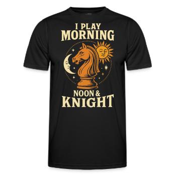 Chess Player Morning Noon Knight Chess Lovers - Men's Functional T-Shirt - black - Front - AI Model Male 178 dark (178cm)