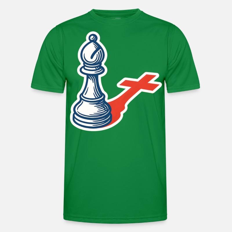 Chess Player Funny Bishop Shadow Design Men's Functional T-Shirt
