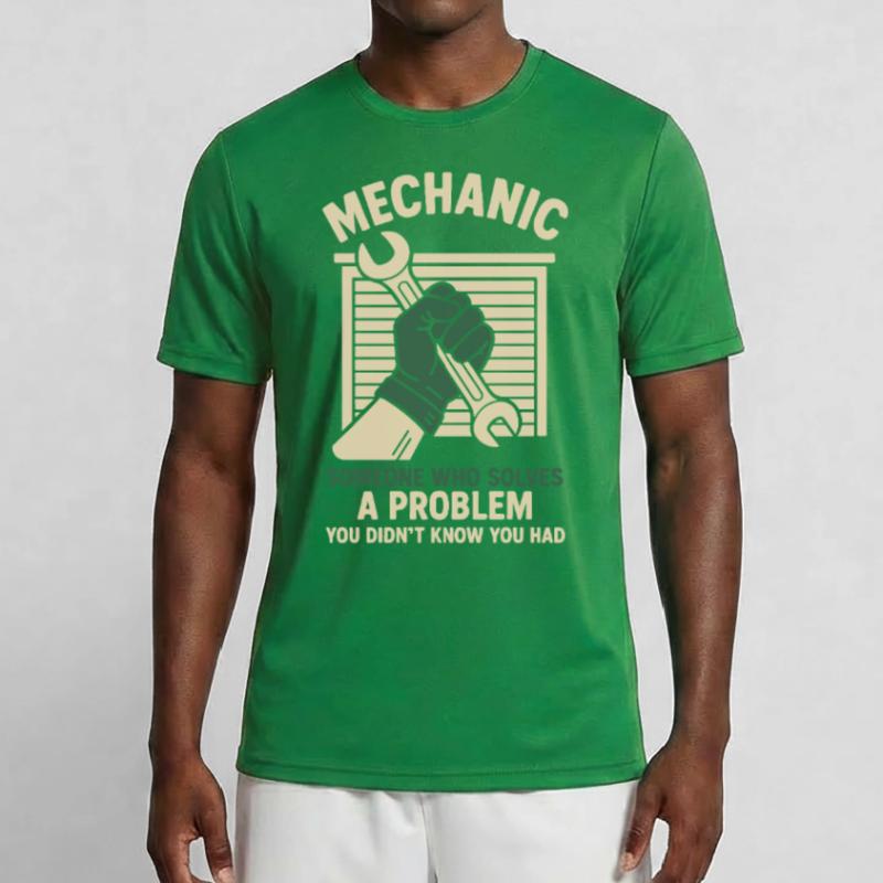 Mechanic Problem Solver Garage Funny Saying Men's Functional T-Shirt