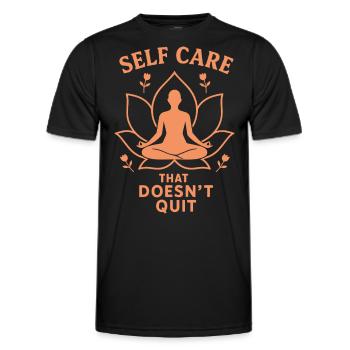 Prendre soin de soi, être conscient et méditer - T-shirt sport Homme - noir - Devant - AI Model Male 178 dark (178cm)