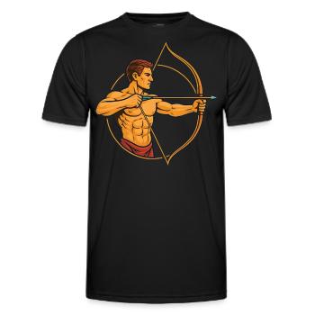 Archery Bow Target Arrow Archer Design - Men's Functional T-Shirt - black - Front - AI Model Male 178 dark (178cm)