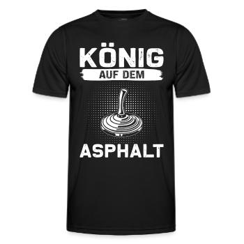 König auf dem Asphalt Eisstock Eisstockschießen - Männer Funktions-T-Shirt - Schwarz - Vorne - AI Model Male 178 dark (178cm)