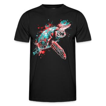 Tortue Néon Coloré Océan Mer Nature Art - T-shirt sport Homme - noir - Devant - AI Model Male 178 dark (178cm)