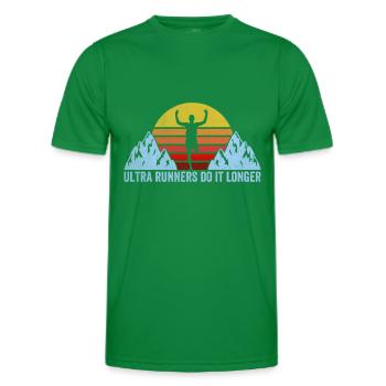 Ultramarathon Ultra Runner Jogging courir 100 km - T-shirt sport Homme - vert - Devant - AI Model Male 178 dark (178cm)