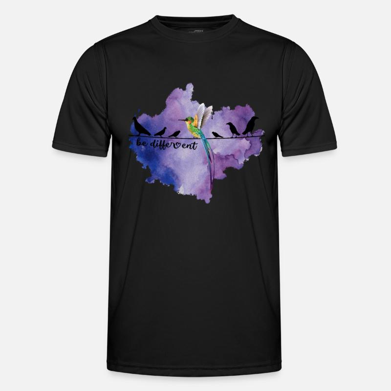 Be Different Süßes Vogel Colibri Sei Anders Spruch Männer Funktions-T-Shirt