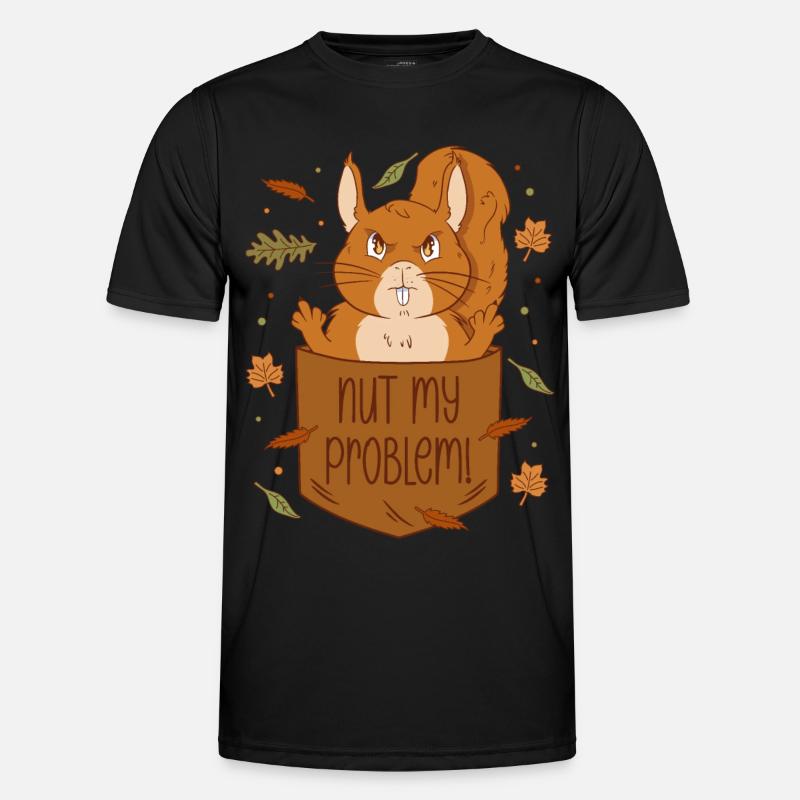 Eichhörnchen Brusttasche - Nut my problem - Männer Funktions-T-Shirt - Schwarz