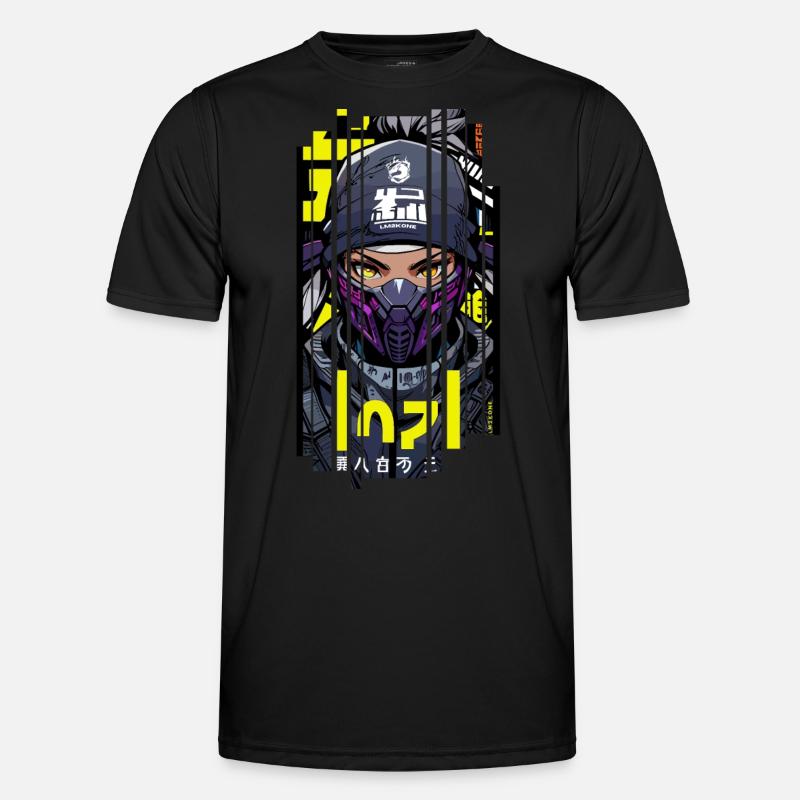 Man Geometric ninja gaming - Men's Functional T-Shirt - black