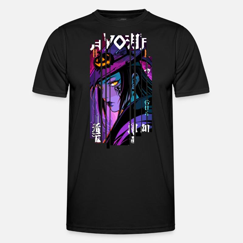 Halloween - Witch Geometric Effect Mauve - Men's Functional T-Shirt - black