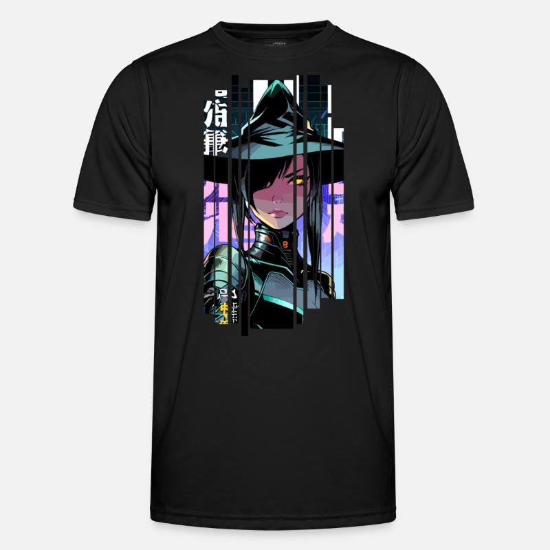 Geometric Halloween Witch - Men's Functional T-Shirt - black