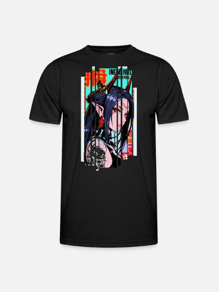 Cyborg Oni kanji - Men's Functional T-Shirt - black