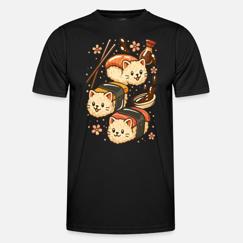 Sushi Katze Männer Funktions-T-Shirt