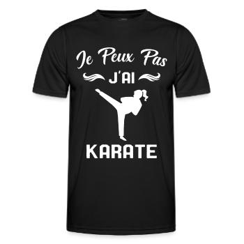 J'peux Pas j'ai Karate Cadeau Femme - T-shirt sport Homme - noir - Devant - AI Model Male 178 dark (178cm)