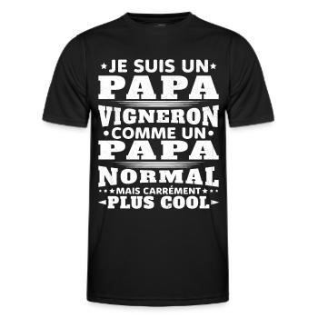 Je Suis un Papa Vigneron / Homme Vigneron Cadeau - T-shirt sport Homme - noir - Devant - AI Model Male 178 dark (178cm)
