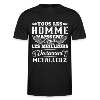 Les Meilleurs Deviennent Métalleux cadeau humour - T-shirt sport Homme - noir - Devant - AI Model Male 178 dark (178cm)