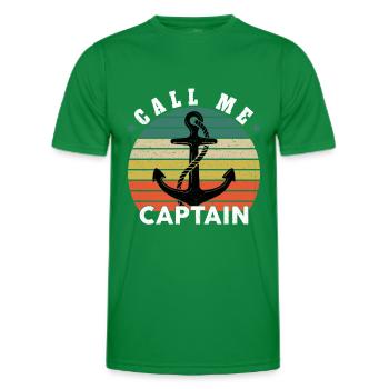 Call Me Captain Boat Sailboat Sea Gift - Men's Functional T-Shirt - kelly green - Front - AI Model Male 178 dark (178cm)