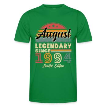 Août 1994 Vintage Rétro Anniversaire Cadeau - T-shirt sport Homme - vert - Devant - AI Model Male 178 dark (178cm)