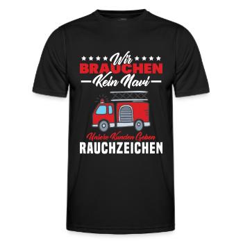 Feuerwehr Feuerwehrmann - Männer Funktions-T-Shirt - Schwarz - Vorne - AI Model Male 178 dark (178cm)