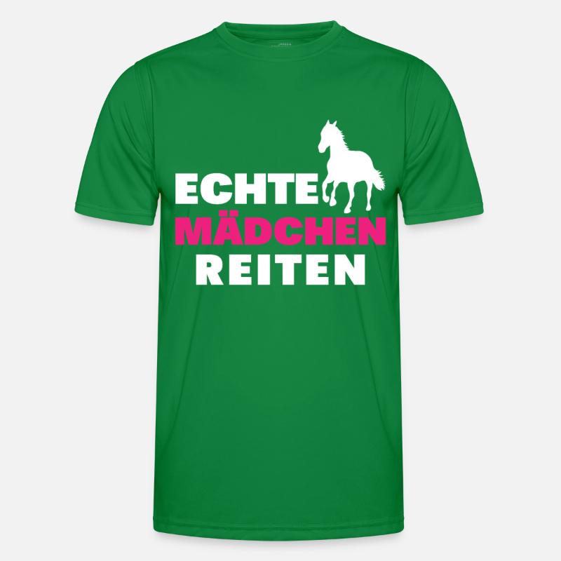 Echte mädchen reiten Männer Funktions-T-Shirt