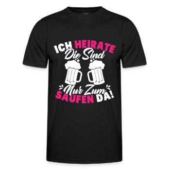 ich heirate die sind nur zum saufen da - Männer Funktions-T-Shirt - Schwarz - Vorne - AI Model Male 178 dark (178cm)