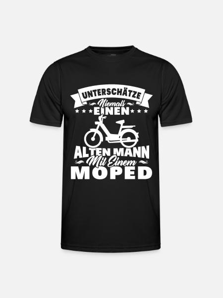 Alten mann mit einem Moped - Männer Funktions-T-Shirt - Schwarz