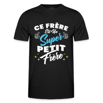 ce frère est un super petit frère - T-shirt sport Homme - noir - Devant - AI Model Male 178 dark (178cm)