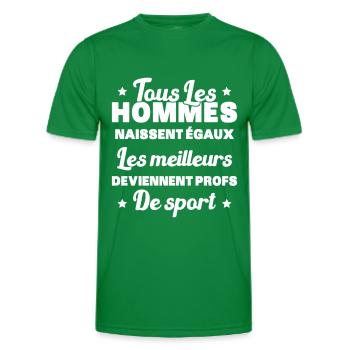 Les meilleurs hommes deviennent profs de sport - T-shirt sport Homme - vert - Devant - AI Model Male 178 dark (178cm)