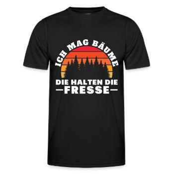 Ich Mag Bäume Die Halten Die Fresse - Männer Funktions-T-Shirt - Schwarz - Vorne - AI Model Male 178 dark (178cm)