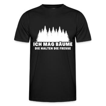 Ich Mag Bäume Die Halten Die Fresse - Männer Funktions-T-Shirt - Schwarz - Vorne - AI Model Male 178 dark (178cm)