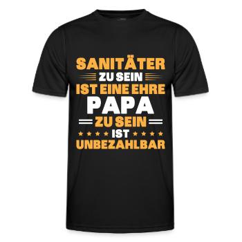 Sanitäter Rettungsdienst - Männer Funktions-T-Shirt - Schwarz - Vorne - AI Model Male 178 dark (178cm)