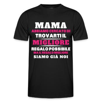 Donna Mamma Migliore Del Mondo Figlio Figlia Festa - Männer Funktions-T-Shirt - Schwarz - Vorne - AI Model Male 178 dark (178cm)